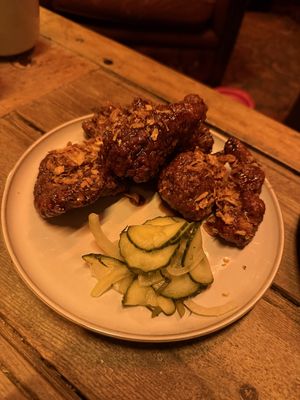 Chick’n wings (the highlight of our dinner)  at Love Shack in East London