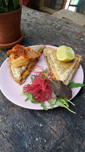 The Famous grilled Kim-cheese sandwich at Love Shack in East London
