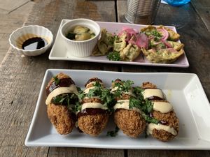 dumplings & wingz at Love Shack in East London