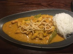 Thai curry vegetable  at Helgi's in Orkney Islands
