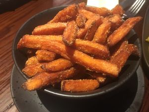 Sweet potato fries at Helgi's in Orkney Islands