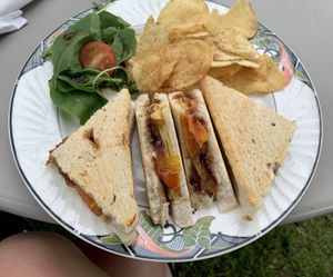 Vegan cheese, tomato and onion chutney toaster at Teashop By The Canal in Newbury