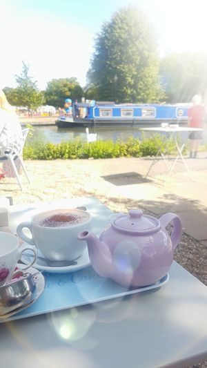 Tea with oat milk at Teashop By The Canal in Newbury