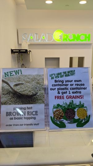 Free grain when you bring your own container  at The Salad Crunch - NUH in Central Singapore