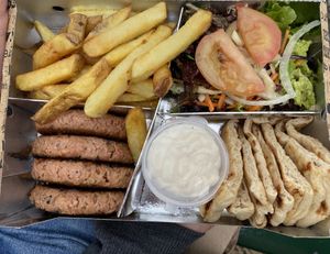 Vegan Box with vegan Burger  at The Olive Street Food  in Bruges