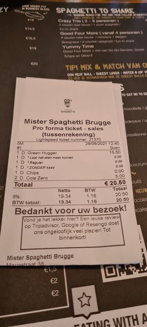 . at Mister Spaghetti in Bruges