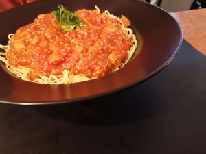 Vegan pasta at Mister Spaghetti in Bruges