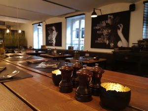 Inside at Mister Spaghetti in Bruges