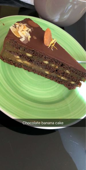 Chocolate banana cake at Ananda Bakery in Sofia