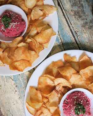 Cassava chips  at Ahimsa Vegan Cafe in Arugam Bay