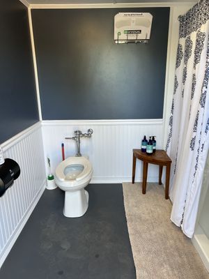 Bathrooms with showers, sinks & air conditioning   at Mandala Springs Retreat in Cobb