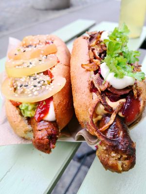 Hotdogs at Plantepølsen in Copenhagen