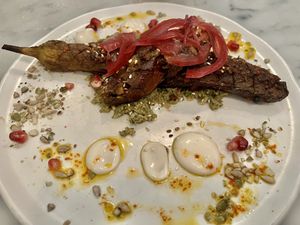 Roasted eggplant   at Rosalinda in Toronto