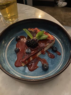 Baked cheesecake  at Rosalinda in Toronto