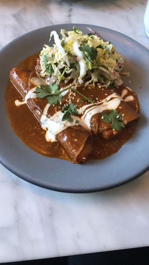 Sweet potato enchiladas  at Rosalinda in Toronto