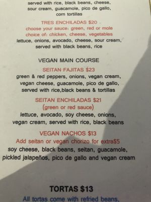 Vegan menu   at Haab - Park Williamsburg in Brooklyn