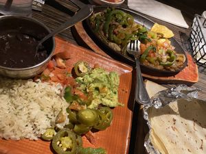 Delicious and filling veggie fajitas  at Mayan Kitchen in Chattanooga