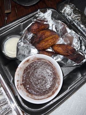 Some sort of delish bean dip w the platanos  at Mayan Kitchen in Chattanooga