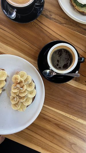 Protein toast + long black  at LOKA in Kuta