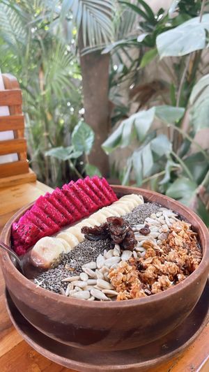 Acai Bowl with vegan protein added at LOKA in Kuta
