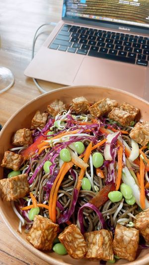 Soba Noodles with Tempeh at LOKA in Kuta