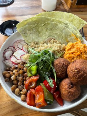 Nourish Bowl with Falafel at LOKA in Kuta