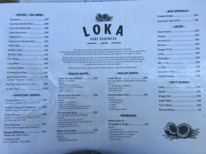Juices and drinks  at LOKA in Kuta