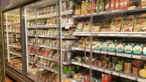Refrigerated vegan section at Alnatura in Bern