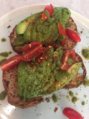 avocado toast at Leafwild Cafe in West London