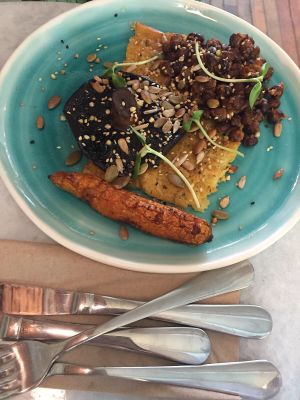 mixed plate at Leafwild Cafe in West London