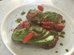 avocado toast at Leafwild Cafe in West London