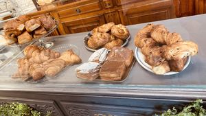Pains au chocolat, croissants, carrés à crème   at Succulente Patisserie Végétale in Brussels