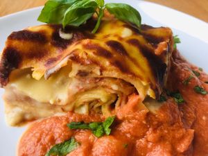 The Winner is ... unsere Gäste haben sich eine vegane Lasagne gewünscht und hier ist sie - einfach ein Traum. at Alge in Heidelberg