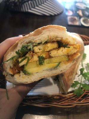 Tofu Bahn mi with spicy garlic sauce 🤤😍🤤 at My Banh Mi in Ho Chi Minh City