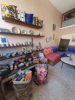 Shop / sitting area at Let's Be in Tamraght