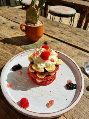 Best pancakes at Let's Be in Tamraght