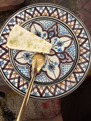 Pistacio lime raw cake super good  at Let's Be in Tamraght