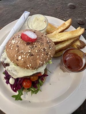 Vegan burger   at Let's Be in Tamraght