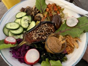 Korean bowl (had to remove the egg)   at Let's Be in Tamraght