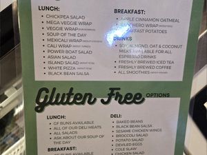 Vegan menu points out core menu items that are our can be made vegan. at Rudder's Cafe in Port Clinton