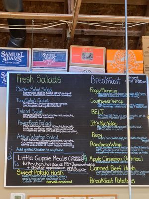 Core salad and breakfast menu at Rudder's Cafe in Port Clinton