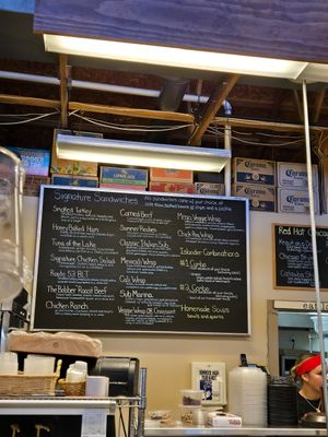 Core sandwich menu at Rudder's Cafe in Port Clinton