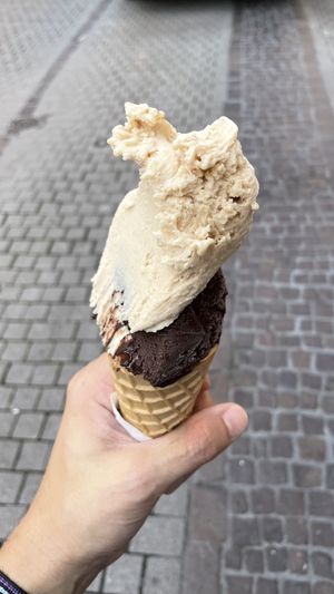 Dark chocolate and hazelnut at Eiscafe Puro in Heidelberg