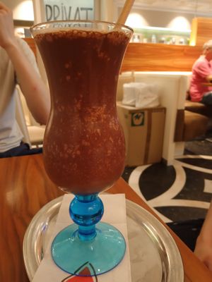 Vegan chocolate milkshake. at Eiscafe Puro in Heidelberg