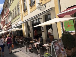 outside at Eiscafe Puro in Heidelberg