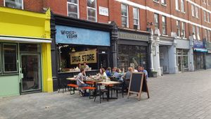 Outside at Wicked Vegan in South West London