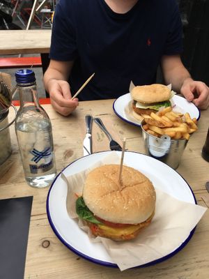 Cheeky pea burger at Wicked Vegan in South West London