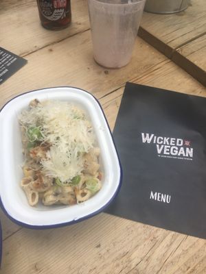 Vegan mac and cheese at Wicked Vegan in South West London