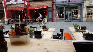 Outdoor seating  at Wicked Vegan in South West London