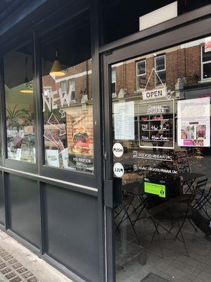 Entrance  at Wicked Vegan in South West London